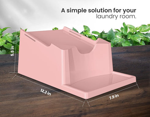 Skywin Laundry Soap Station, Detergent Cup Holder for Easy Pouring, Anti-Slip Rubber Feet, Rose
