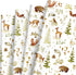 JarThenaAMCS Forest Animal Wrapping Paper - Not Roll - 8 Sheet Woodland Gift Wrap Paper for Birthday Party Favors