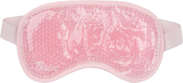 Thrive Hot & Cold Gel Bead Sleep Mask - Large Blush with Adjustable Strap, Migraine Relief & Puffiness Control
