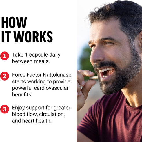FORCE FACTOR Nattokinase 2000 FU - Nattokinase Supplement for Heart Health and Blood Pressure Health, Blood Circulation