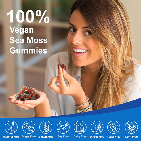 Gummies Immune 13 1 60 Gummies Vegan Ashwagandha Sea Moss - Black Seed Oil, Vitamin C&D for Support, Digestive