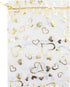 100pcs 7 x 9 Organza Bag, Flower Heart Gift Pouch for Jewelry, Candy, Wedding Favor