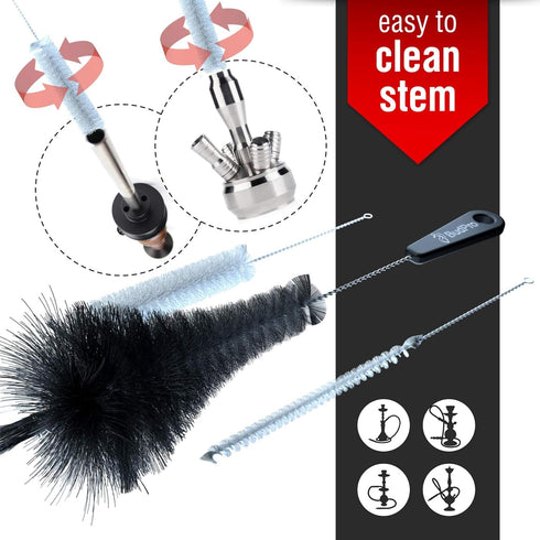 Hookah Brush Set - Cleaning Kit for Vases, Bottles, and More