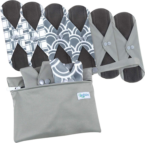 Leekalos Reusable Bamboo Menstrual Cloth Pads - Light Incontinence Pads - Pack