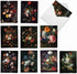 The Best Card Company - 10 Boxed Note Cards with Flowers, Blank Assorted Floral Notecards Bulk, Baroque Blooms M10020BK