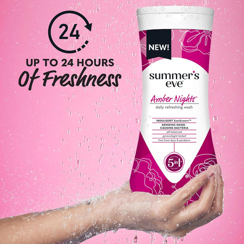Summer's 15 oz (Pack 2) Eve Amber Nights with Oat and Shea Extracts, Daily Refreshing All Over Feminine Body Wash