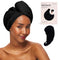 Kitsch Microfiber Hair Towel Wrap - Super Absorbent Quick Dry Towel for Long & Short Curly Hair - Black
