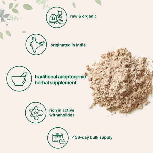 Micro Ingredients Organic Ashwagandha Root Powder - 2 Pound, No Filler, No Additives, Gluten Free, Ayurvedic Herbal