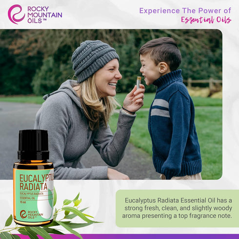 Rocky Mountain Oils Eucalyptus Radiata Essential Oil - Aromatherapy for Diffuser, Topical, Home - 15ml