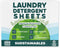 Eco Friendly Laundry Detergent Sheets, 100 sheets (200 loads) - Plant-Based Free and Clear Strips