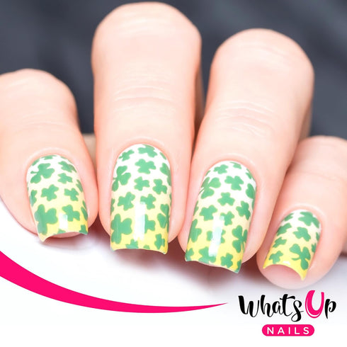 Whats Up Nails - Saint Patrick's Day Nail Vinyl Stencils 4pcs for Nail Art Design (Clover Field, Shamrock, Luck)