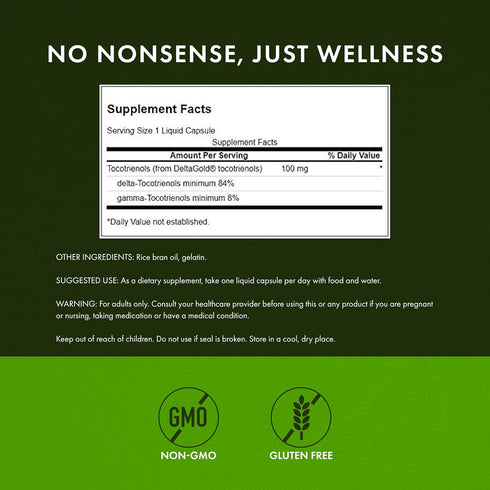 Swanson Double Strength Tocotrienols Antioxidant, 60 Liquid Capsules, 100mg Each
