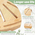 2-in-1 18 Inch Bamboo Shower Stool with Storage Shelf, Corner Stool & Foot Rest, Non-Slip Waterproof Bathroom Seat