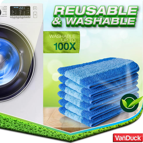 VanDuck Microfiber Mop Pads for Hardwood Floor Compatible with Bona Mop (3 Pack) - 18 Inch