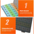 HEANUJJ 28-Compartment Portable Weekly Pill Organizer Large Capacity Medicine Dispenser Box Gray Shell for Travel