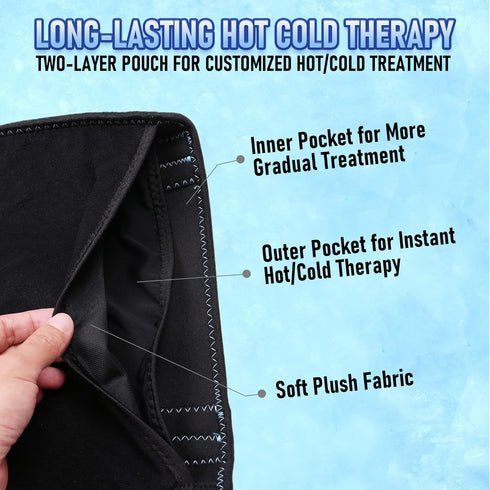 LotFancy Reusable Elbow Ice Pack with Brace Wrap - Hot Cold Therapy Compress for Tendonitis, Golfers, Tennis Elbow