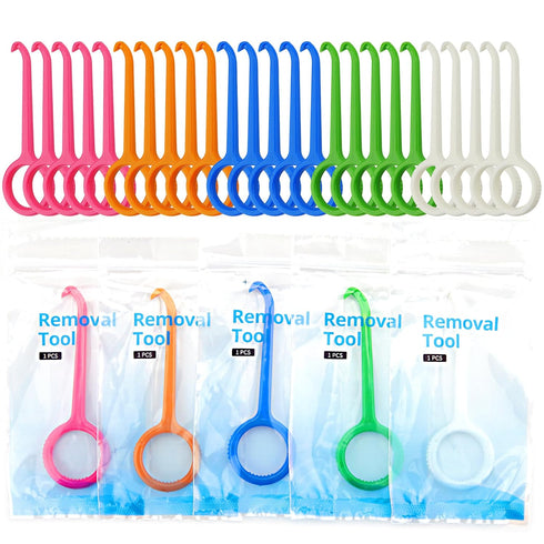 DLENP 25PCS Aligner Remover Tool, 5 Colors Clear Aligner Removal Tool for Invisalign Removable Retainers and Braces