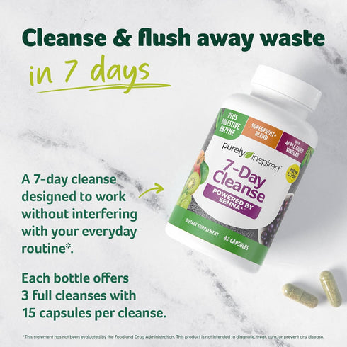 Purely Inspired 7-Day Detox Cleanse, Whole Body Cleanse & Detox Pills, 42 Acai Berry Capsules