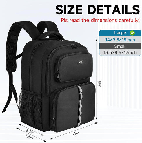 Large Travel Backpack Bag Compatible for ResMed AirSense 9, 10, 11, Philip, Respironics Dreamstation, 15.6''