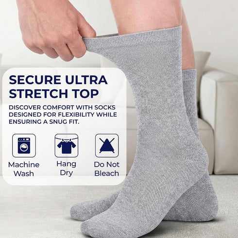 Knit Unit 6 Seamless Ankle Diabetic Socks for Women & Men, Pairs Wide Non Binding Quarter Edema Neuropathy for Swollen