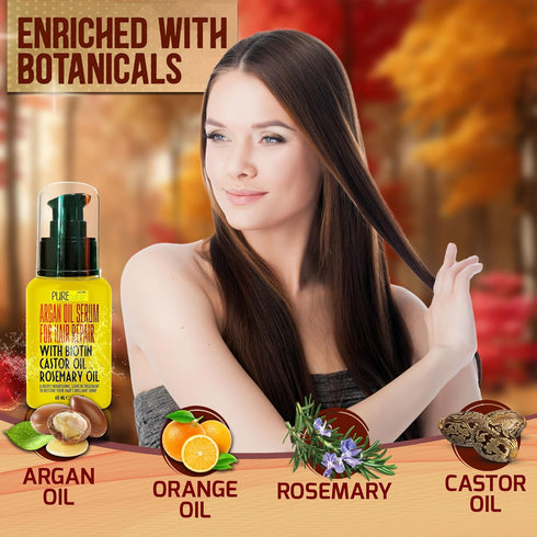 Moroccan Argan Oil Hair Serum, Rescue Frizzy and Damaged Locks, Hydrating Anti Frizz Products for Curly and Straight