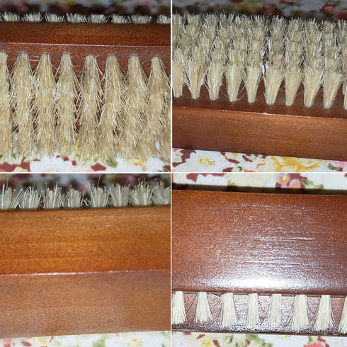 Wooden Nail Brush Cleaner Rosewood Two Sided, 100% Natural Boar Bristle for Hand Foot Toe Scrub