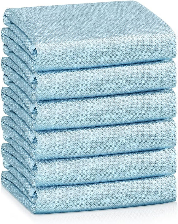 Streak Free Miracle Cleaning Cloths, Nanoscale Microfiber for Window, Mirror, Glass, Car, Lint Free, Reusable, Pack of