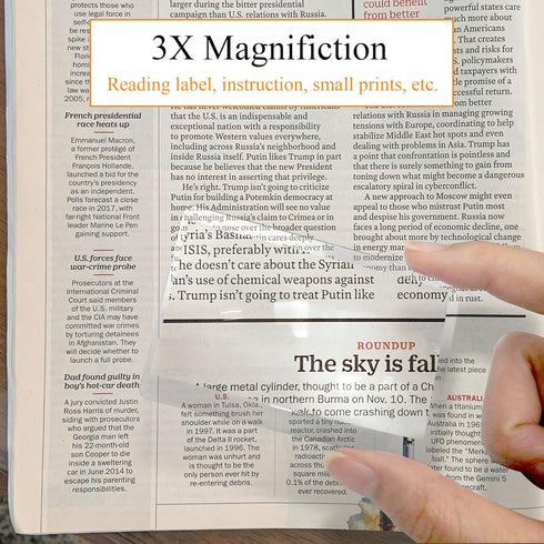 MAGDEPO 2 Pack Magnifying Sheet, 3X PVC Page Magnifier B6 Size with 2 Card Size Magnifier Lens