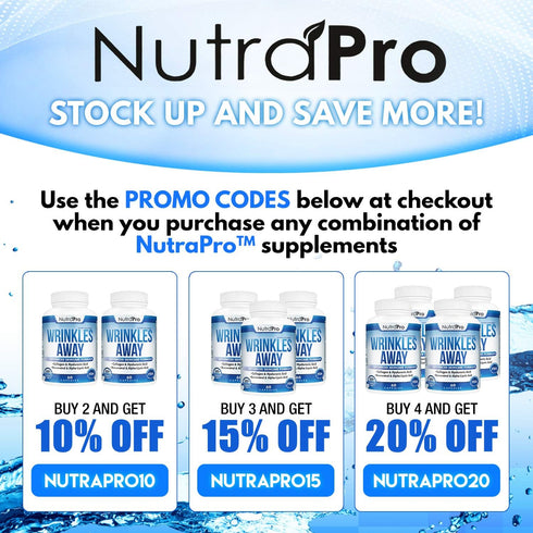 NutraPro Anti Wrinkle and Ageless Skin Vitamins - Skin Repair Complex with Collagen, Resveratrol, & Hyaluronic Acid