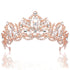 Rose Gold Tiara Wedding Tiaras and Crowns for Women - Rhinestone Queen Tiara for Bridal Party