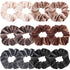 IVARYSS Scrunchies for Women, 12 Pcs Neutral Velvet Hair Bands, Classic Thick Scrunchy Ties, Hair Accessories
