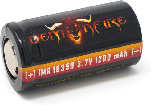 IMR 18350 Flat Top 1200mAh 3.7V High Drain LiMn Demonfire Rechargeable Battery (2 Pieces)