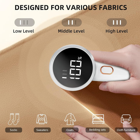 Fabric Shaver, Electric Lint Remover, Rechargeable Sweater Defuzzer to Remove Pilling, Battery Operated, 6-blade,