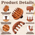 Trinkrittey 2 Pack Wooden Scalp Massager Comb Wooden Hair Brush Head Gua Sha Brush Hair Scrubber Portable Handheld