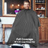 Professional Hair Cutting Cape with Neck Duster Brush, Large Size Salon Cape for Men, Women, Kids (Black Stripes)
