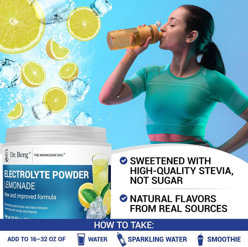 Dr. Berg Zero Sugar Hydration Keto Electrolyte Powder with 1000 mg Potassium & Pink Himalayan Salt