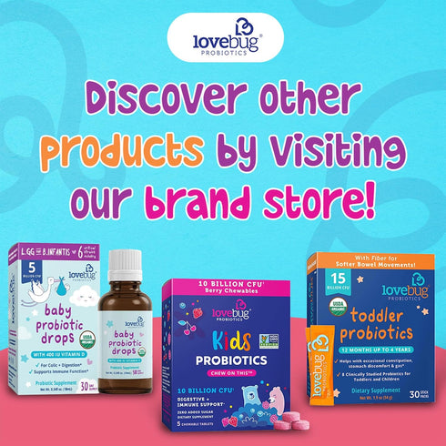 Lovebug Award Winning USDA Organic Probiotic Gummies for Kids, 30 Gummies, Soil-Based Probiotic, Vegan, Ages 3+,