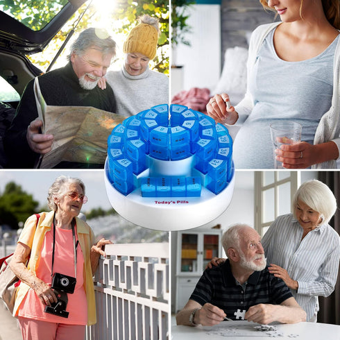 Monthly Pill Box by MEDca - Smart Prescription Organization with Multiple Daily Doses Section, Removable Compartments