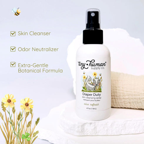 Diaper Duty Diaper Area Wash - 4oz (2 Pack), Gentle Cleansing Spray for Cloth Diapers, Orange Blossom & Aloe
