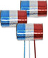 Patriotic Metallic Curling Ribbon Pack of 3, Red, Blue & Silver, 350 Yards Per Roll for 4th of July Gift Wrapping