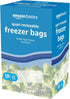 Amazon Basics Reclosable Freezer Quart Bags, Stand & Fill Base, 120 Count