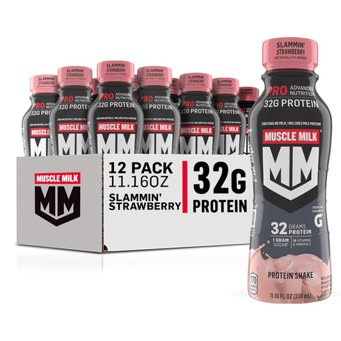 Muscle Milk Pro Advanced Nutrition Protein Shake, Slammin' Strawberry, 11.16 Fl Oz