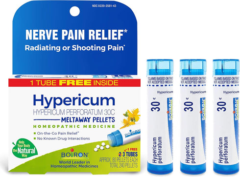 Boiron Hypericum Perforatum 30C Homeopathic Medicine for Nerve Pain, Toothaches, Pain Relief - 3 Count