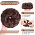 MORICA Messy Hair Bun Hair Scrunchies Extension - Curly Wavy Synthetic Chignon Hairpieces for Women (33# Dark Auburn)
