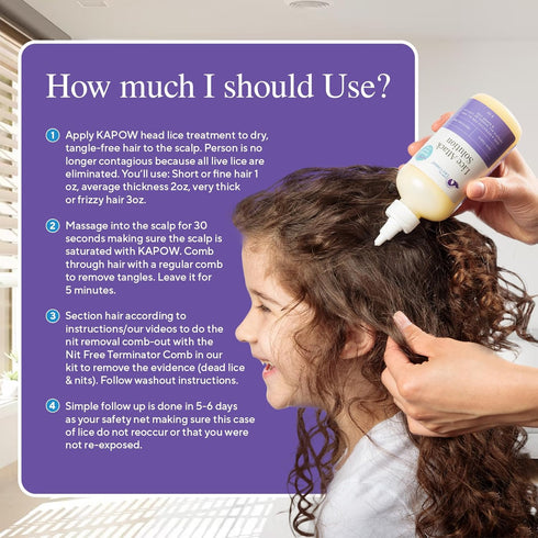 Kapow 8oz Head Lice Shampoo – Non-Toxic, Pesticide-Free, Strong Yet Gentle Formula for Family Use