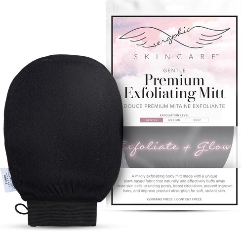 Seraphic Skincare Premium Exfoliating Mitt, Gentle Korean Exfoliating Glove for Sensitive Skin