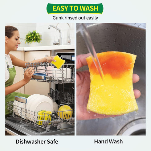 Heavy Duty Scrub Sponges, 24 Pack, Double-side Design, Long-lasting Kitchen Sponges