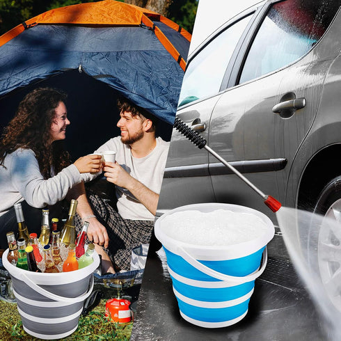2 Pack Collapsible Buckets, 10L 2.6 Gallon Cleaning Bucket, Folding Portable Small Plastic Water Supplies