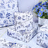 JarThenaAMCS Blue White Floral Wrapping Paper Roll, 17 Inch x 32.8 Ft Chinoiserie Flower Bird Gift Wrap Paper for Party