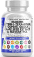 Eye Health Vitamins with Bilberry 6000mg, Lutein & Zeaxanthin 40mg, Omega 3 4000mg - 60 Capsules